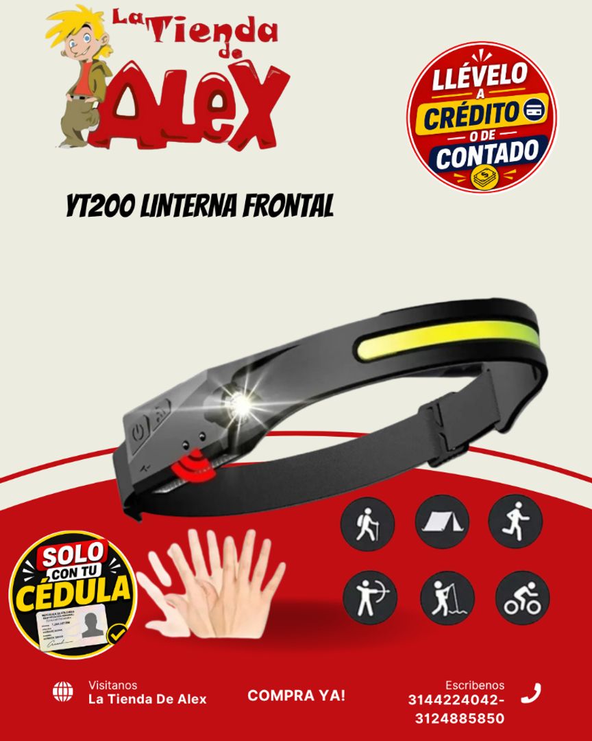 YT200 LINTERNA FRONTAL