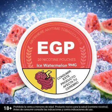 Imagen del producto Egp Ice Watermelon 9mg - Parches De Nicotina, Nicotine Pouches
