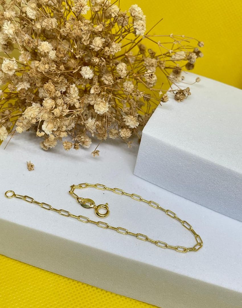Pulsera aros 1*1 ovalada lisa de 17cm