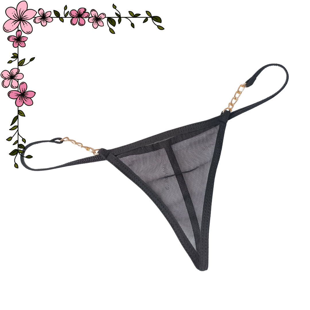 Tanga hilo en mallatex con cadena