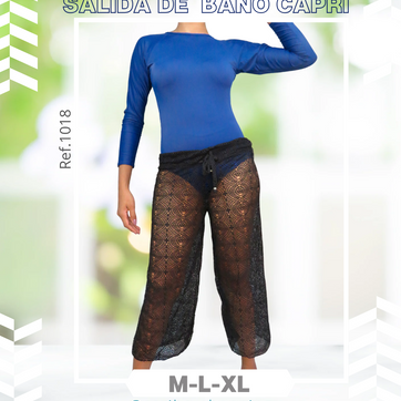 M-L-XL Salida  capri malla suave elástica blanco -negro - imagen 1