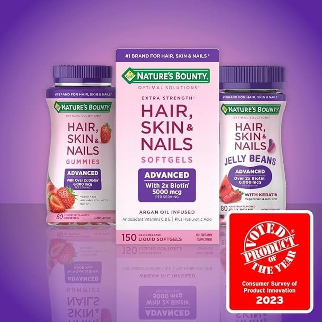 Cabello piel y uñas Hair Skin and Nails 6000 mcg 230 gomitas Natures Bounty