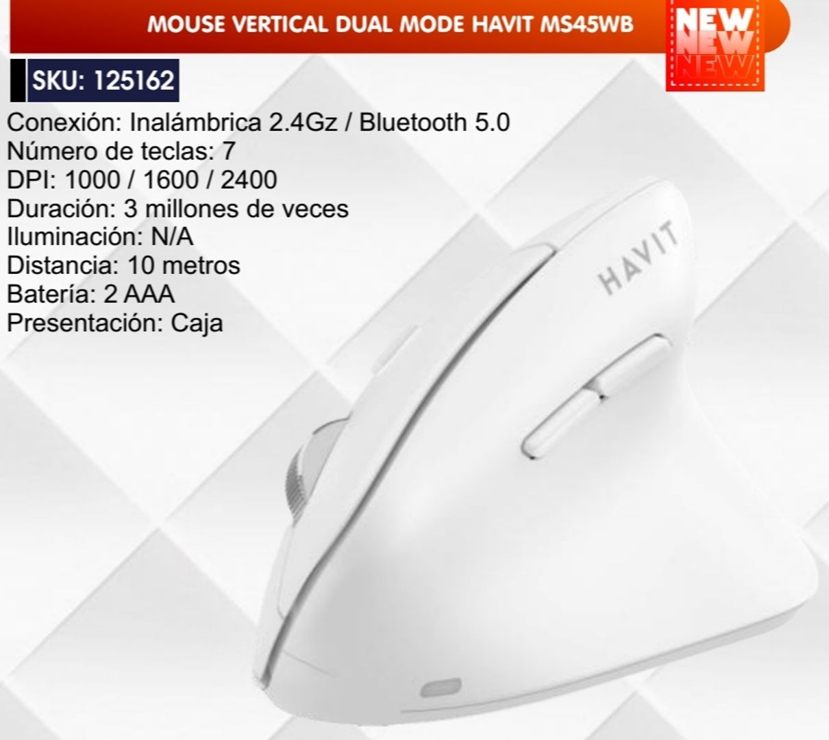 MOUSE VERTICAL DUAL MODE HAVIT 