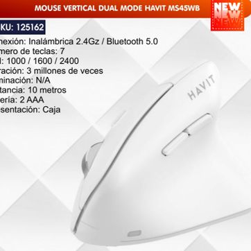 Imagen del producto MOUSE VERTICAL DUAL MODE HAVIT 