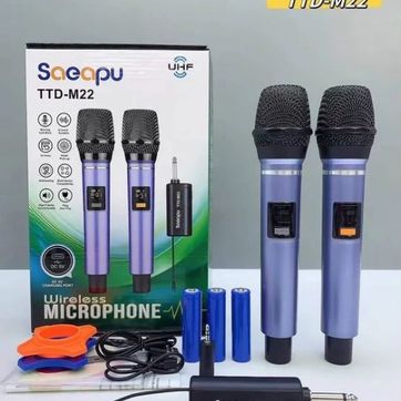 Imagen del producto Micrófono Duo inalámbrico de mano recargables Saeapu