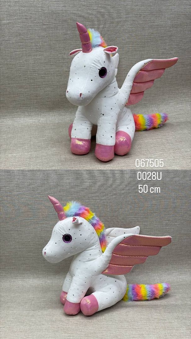 UNICORNIO CON DETALLES BRILLANTES 50 CM
