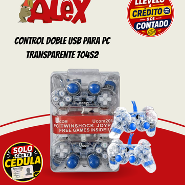 Imagen del producto CONTROL DOBLE USB PARA PC TRANSPARENTE 704S2