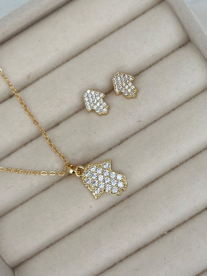 Set cadena mano hamsa