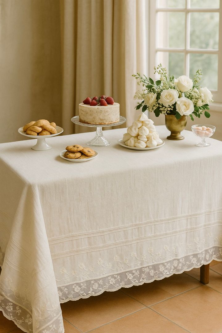 Mantel con Tul bordado VENDIDO 