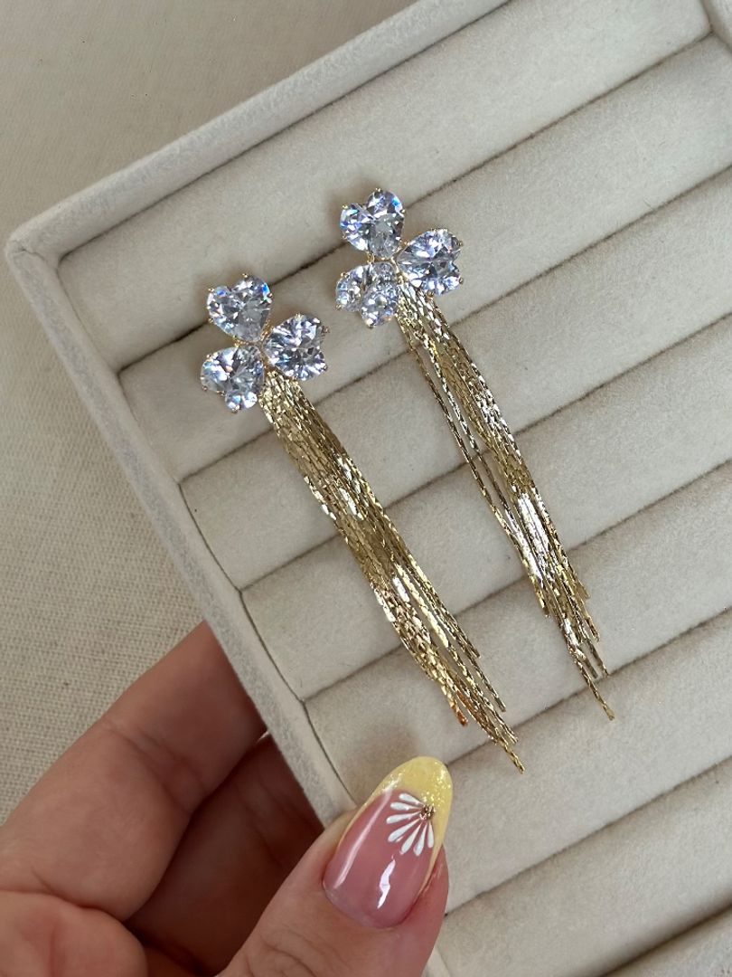 Arete flor largo circones 