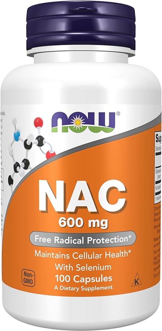 NAC acetil cisteína 600mg 100cap NOW