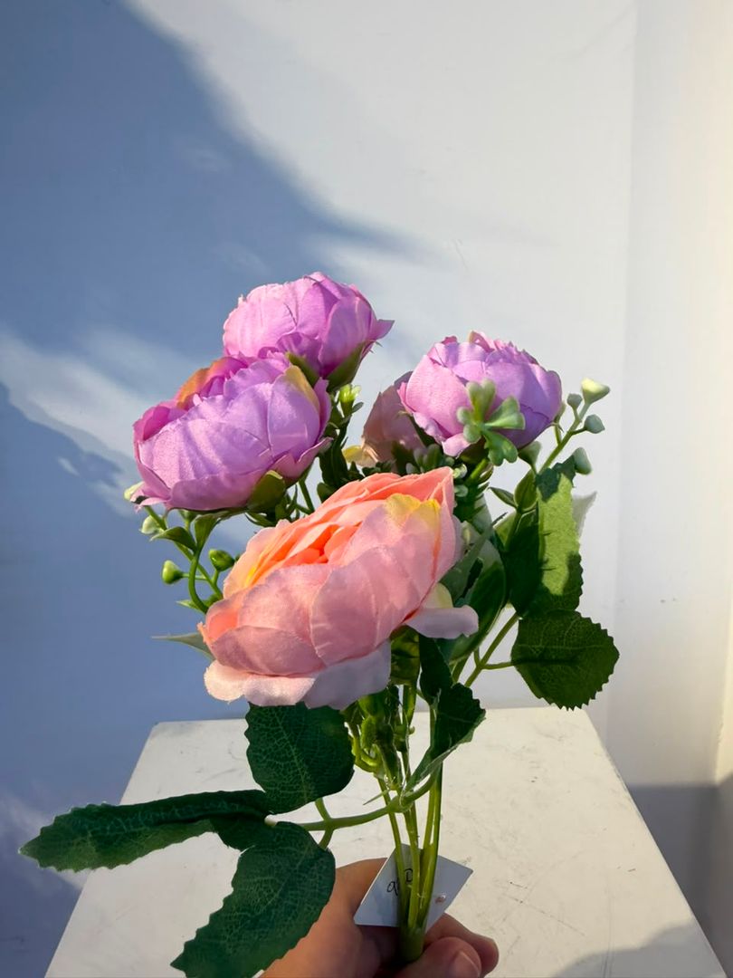 PEONIA X 5 LILA CON CURUBA