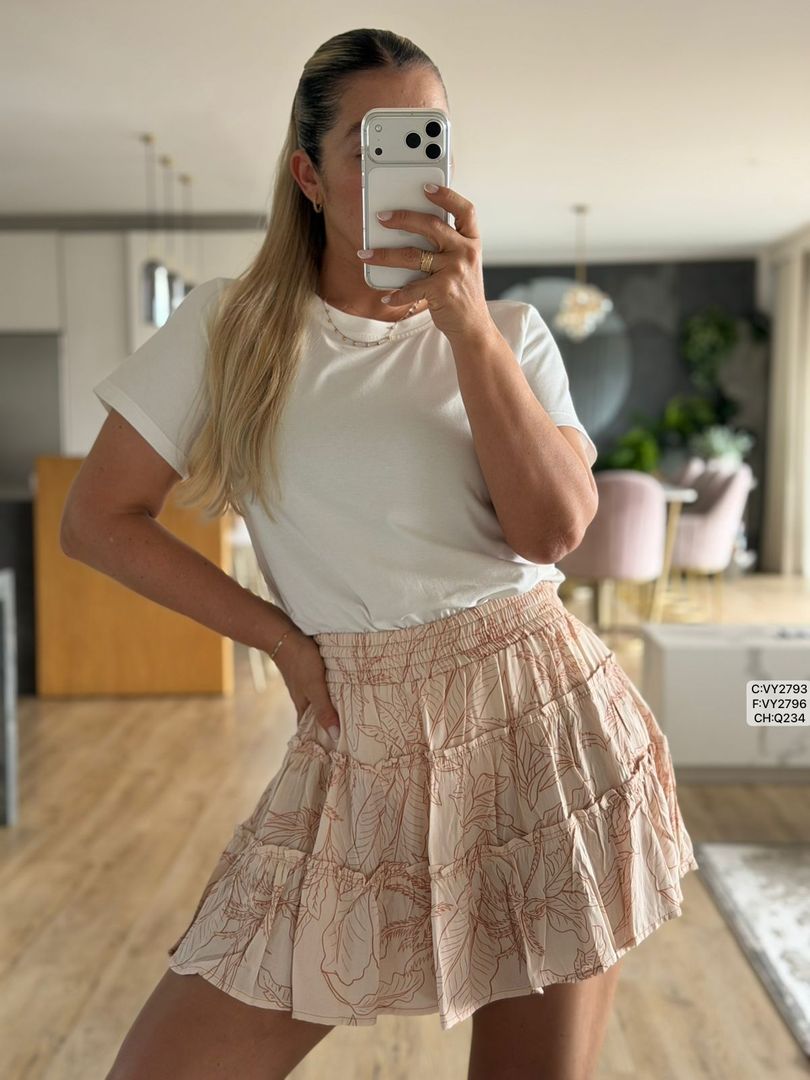 FALDA CORTA ESTAMPADA  VY2796