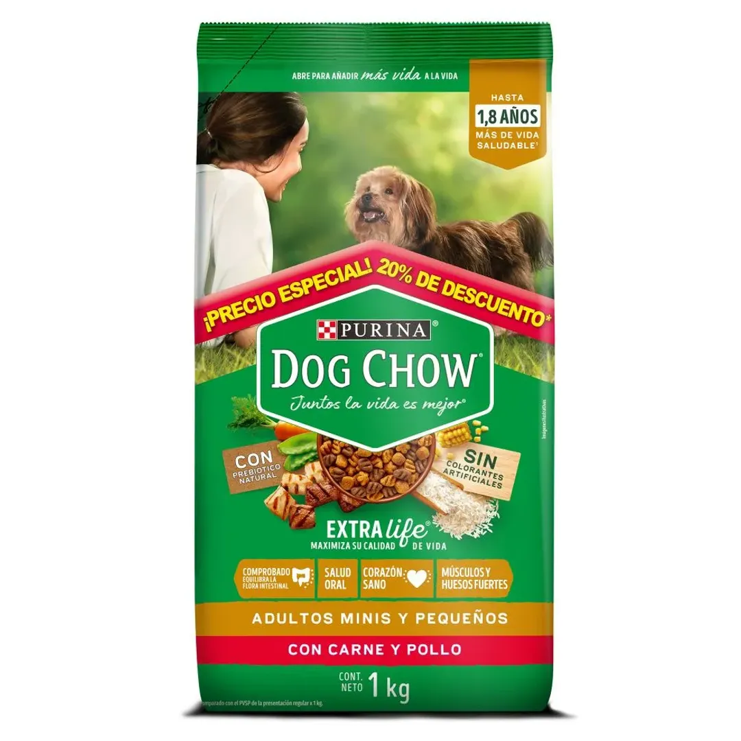 DOG CHOW ADULTO CARNE POLLO*1KG 20% DTO