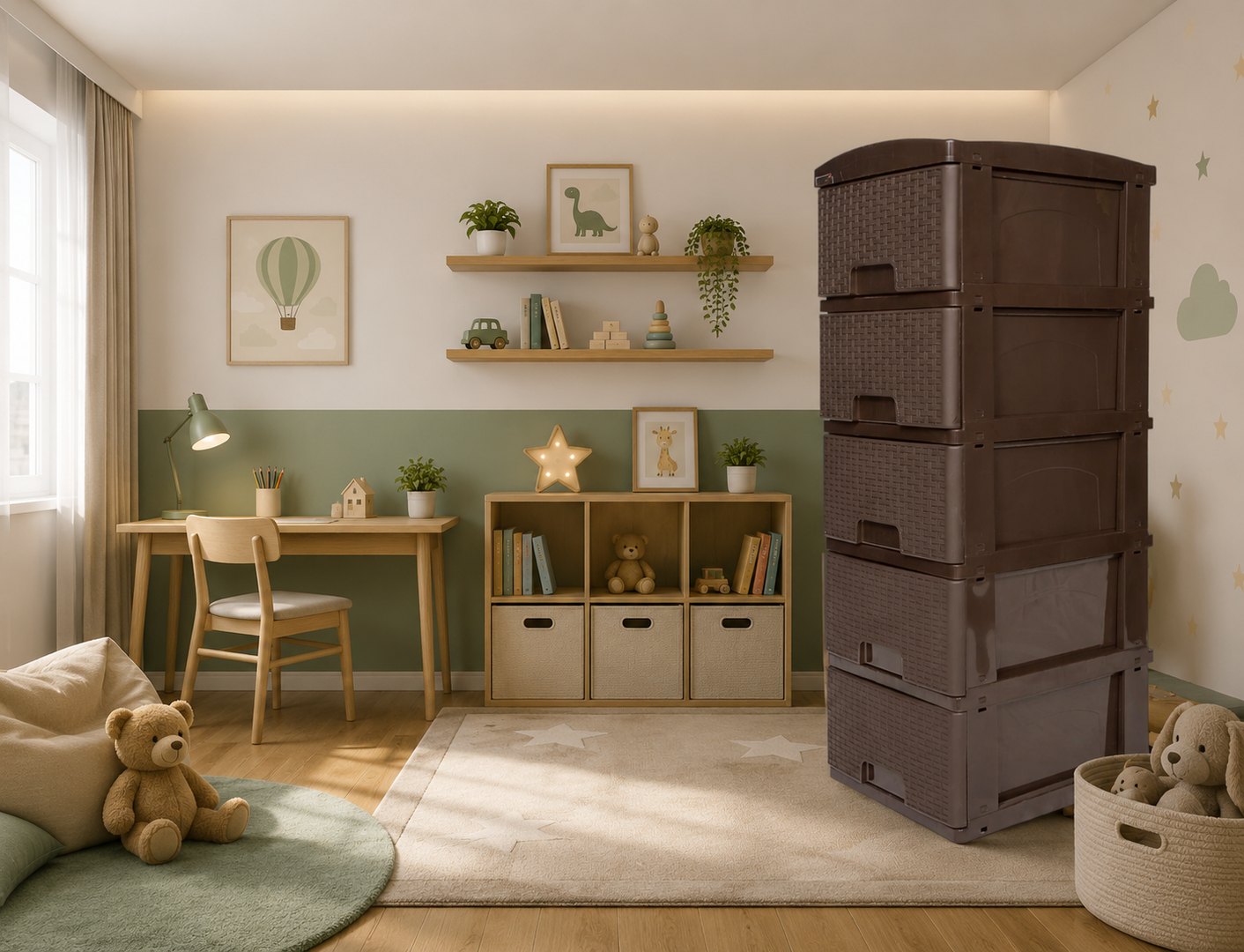 PRACTIMUEBLE PEQ X 5 RATTAN WENGUE-CLP