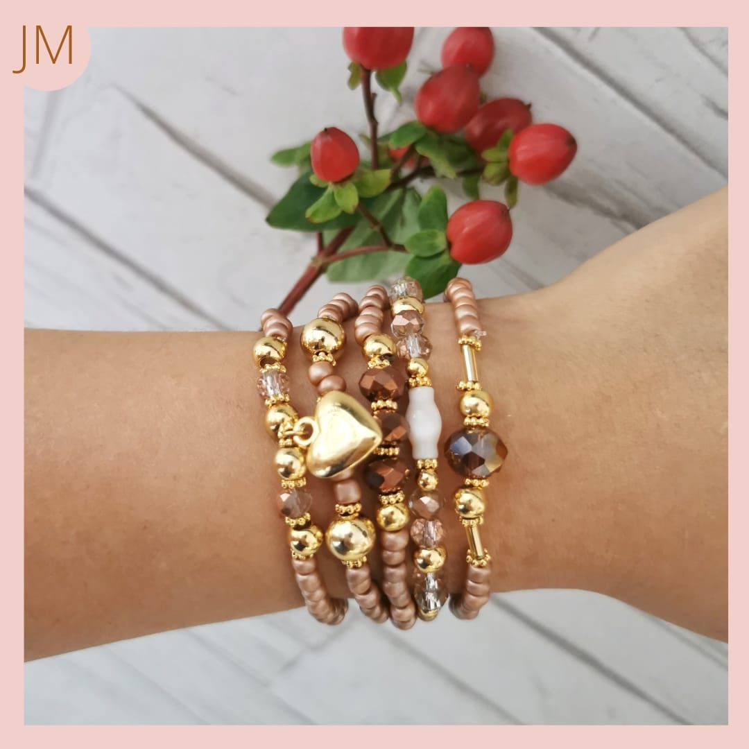 Set pulseras x 5 Mostacilla 