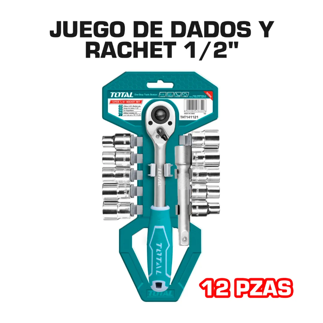 RATCHET 1/2 12 PIEZAS CON EXTENSION