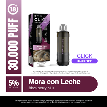 Imagen del producto Pod Lit Click Mora Con Leche 30.000 Puffs Recarga