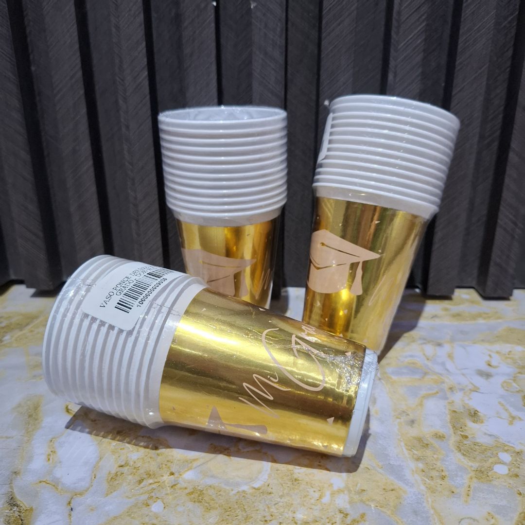 VASO X12 UND GRADO ROSA/DORADO
