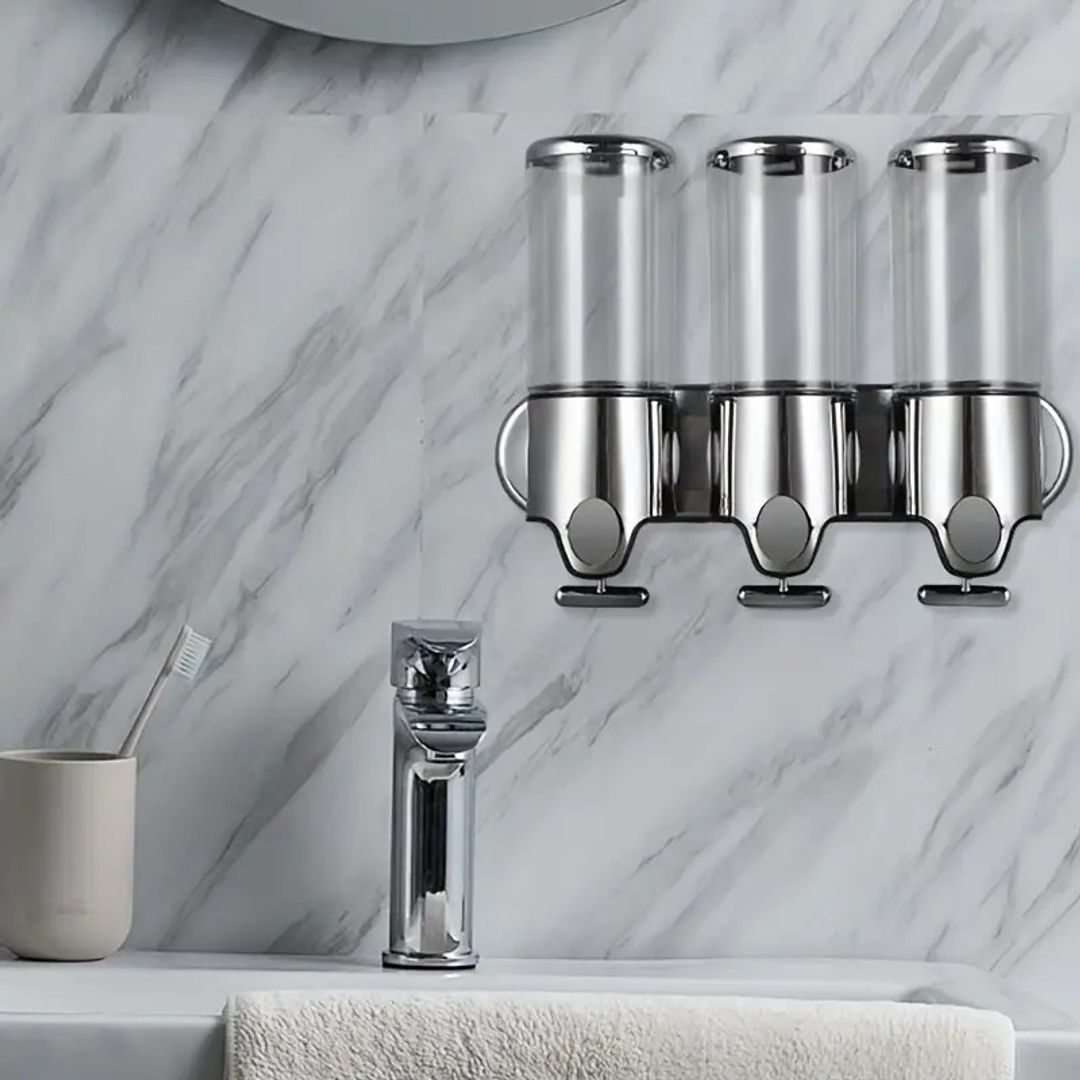 DISPENSADOR DE JABON SHAMPOO BAÑO X3