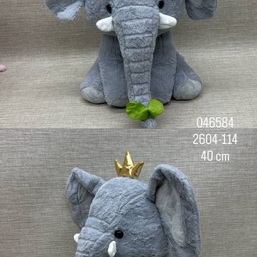 Imagen del producto ELEFANTE GRIS CON CORONA 40 CM
