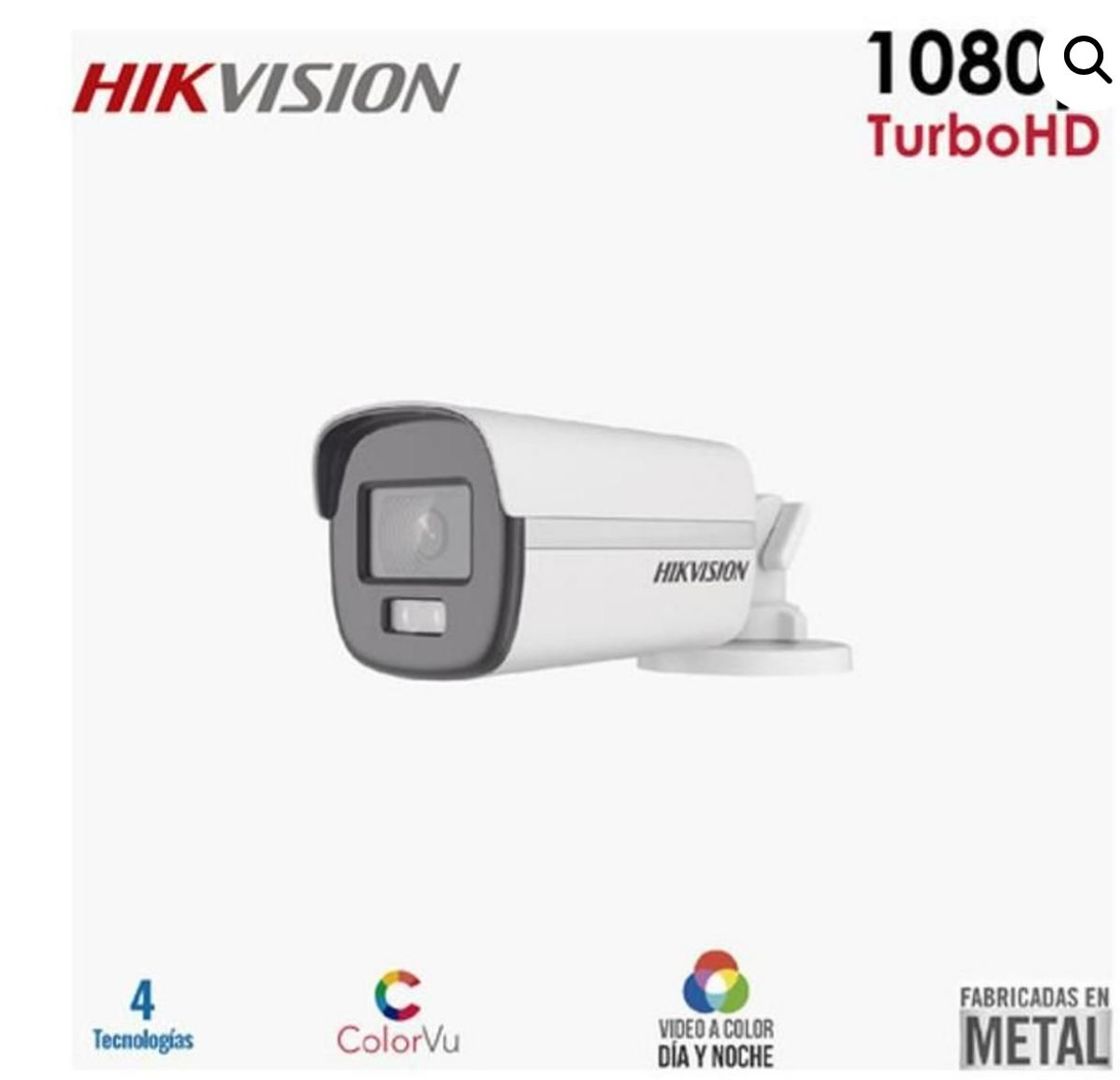Cámara de seguridad HIK COLORVU BALA 2Mp F2.8mm LUZ BLANCA (40Mts) METAL IP66