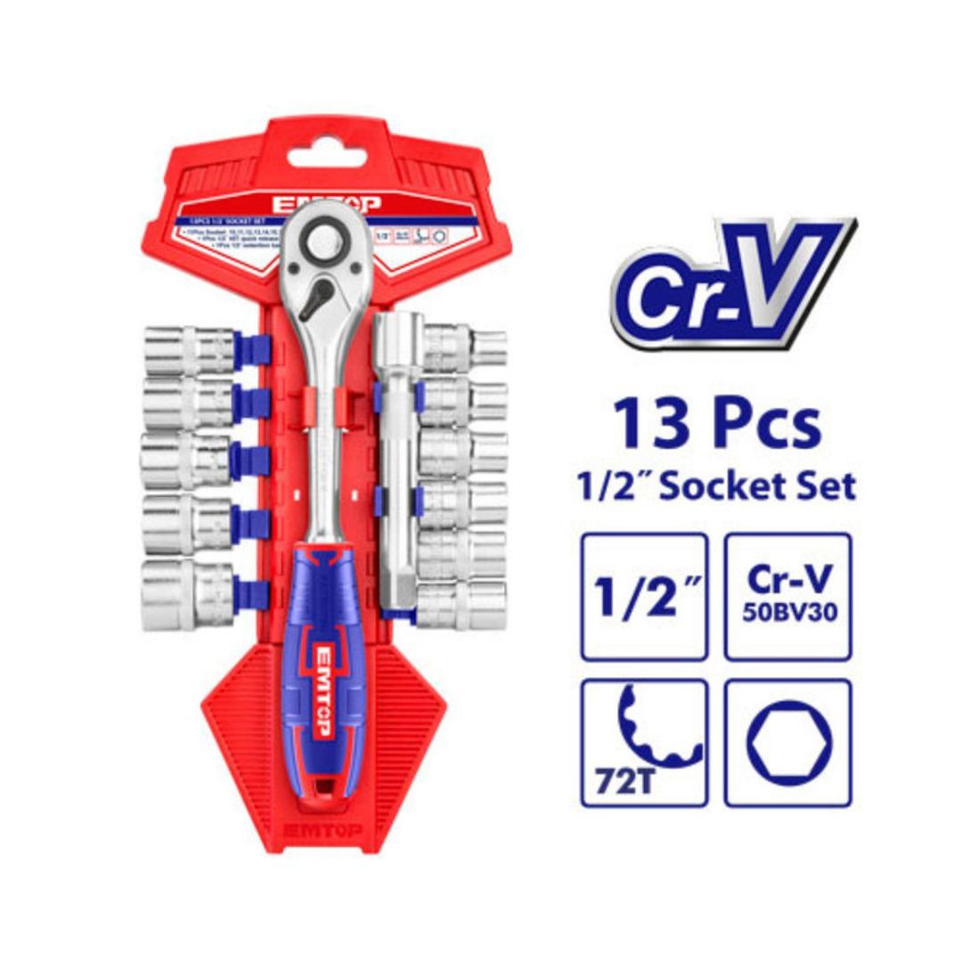 EMTOP RATCHET 1/2" 13PCS SUPER EMTOP