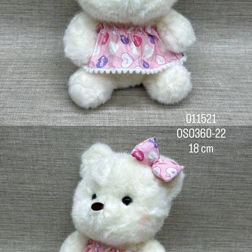 Imagen del producto OSA CON VESTIDO Y MOÑO LILA 18 CM