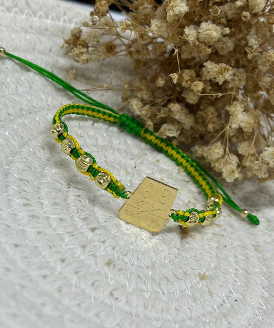 Pulsera atletico bucaramanga balin 4mm y 5mm italiano