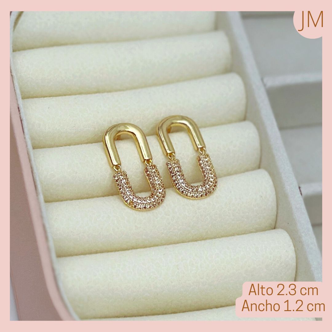 Aretes Rodio Click Circonado 
