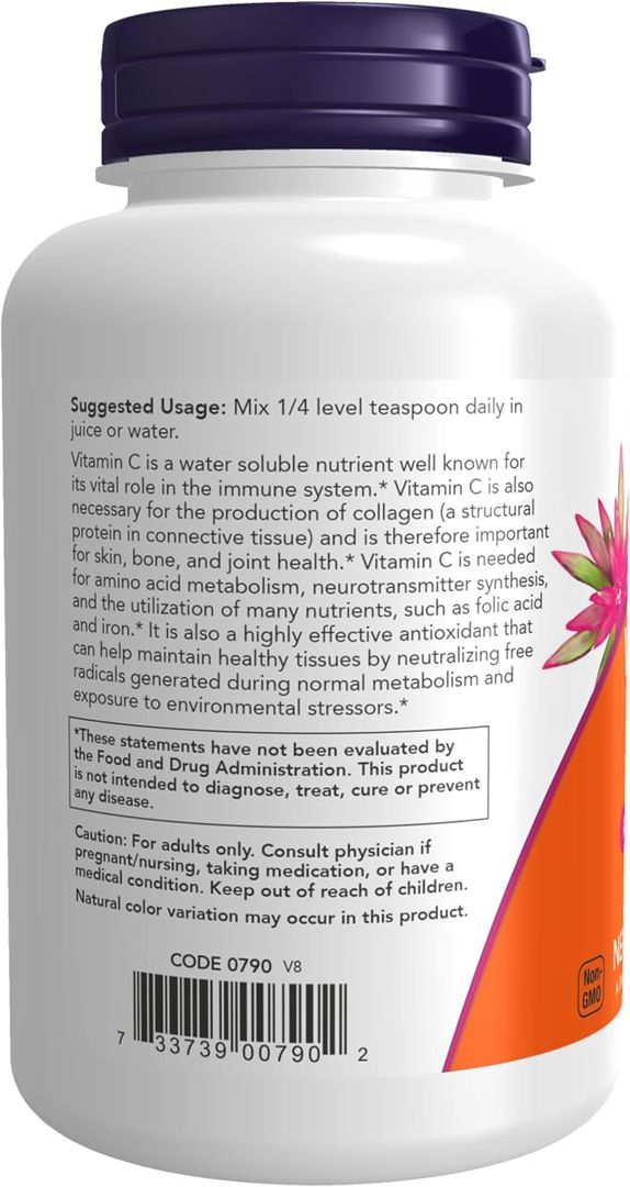 Cristales de vitamina C, 100 % ácido ascórbico, polvo puro, B001F0QVXY, 8 onzas