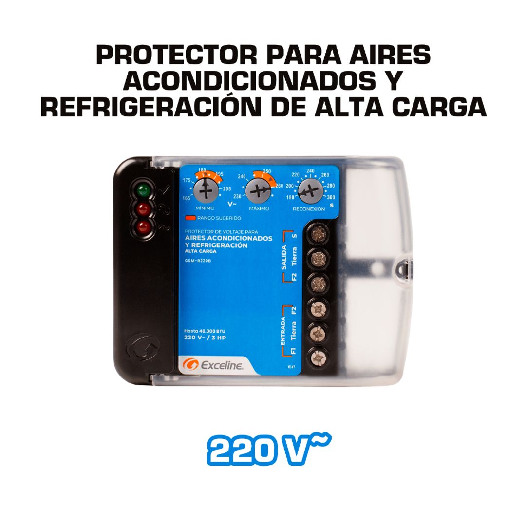 PROTECTOR CONTRA ALTO Y BAJO VOLTAJE PARA EQUIPOS DE REFRIGERACION 220 VAC.