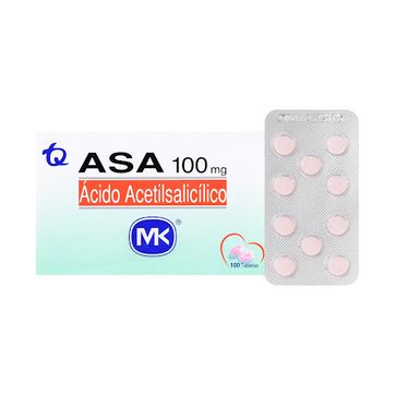 Imagen del producto ASA (ACIDO ACETIL) 100MG MK SOB X 10 TAB