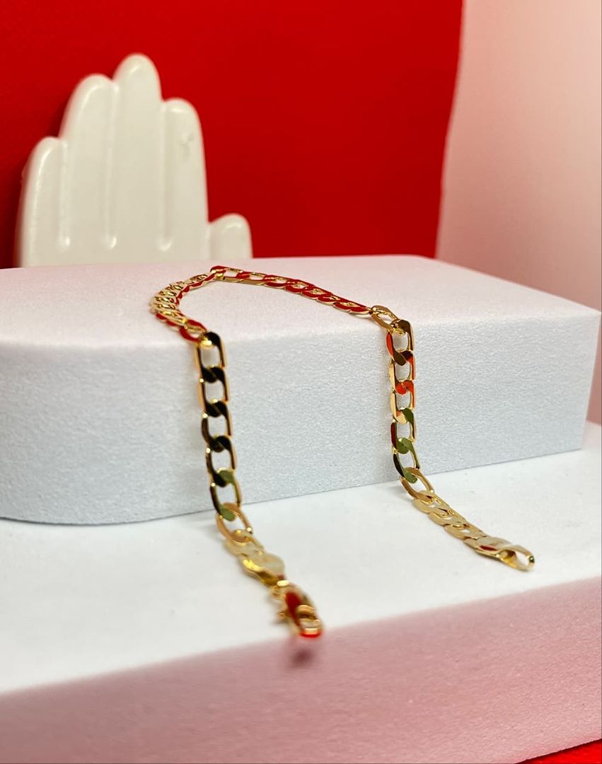 Pulsera cubana plana gruesa 5mm de 20cm