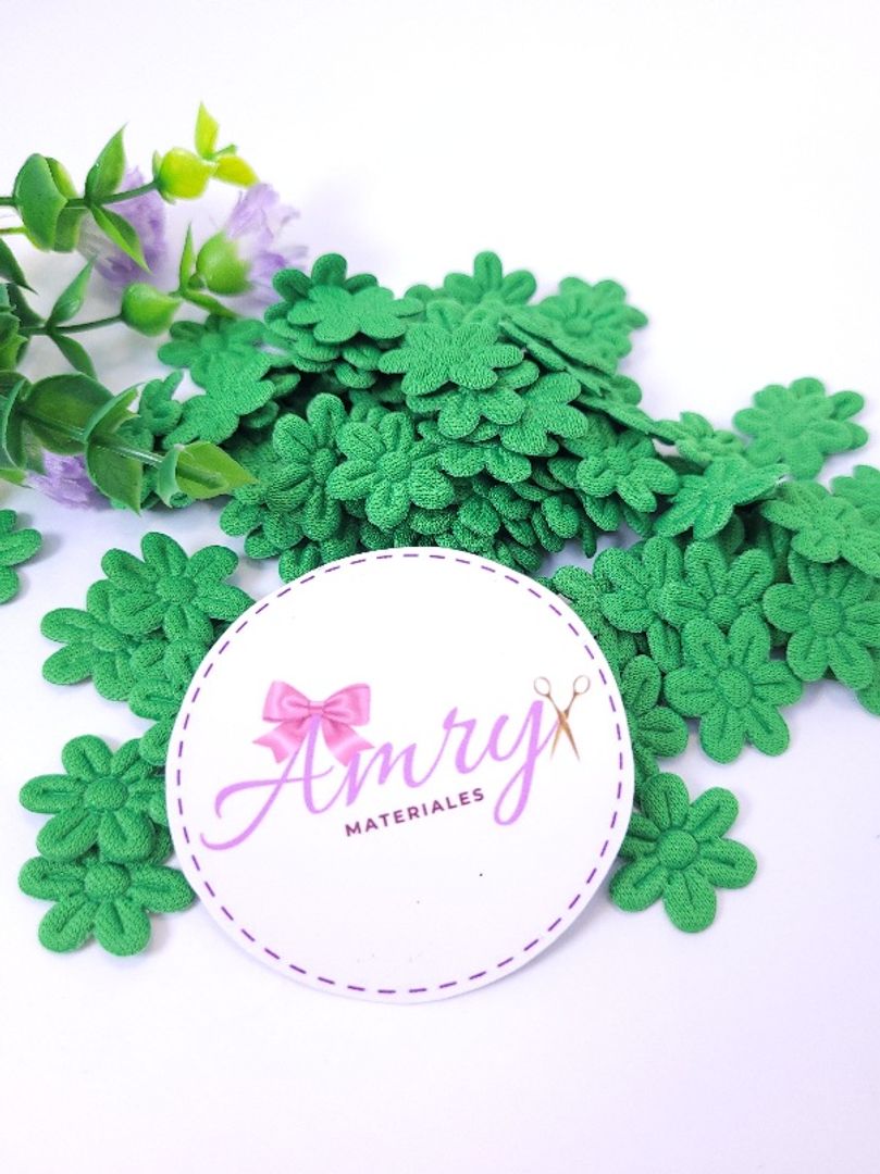 100 Flores 1.8cm Verde Navidad 