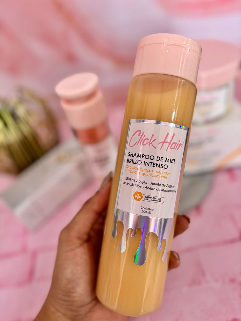 Shampoo miel brillo intenso Click Hair