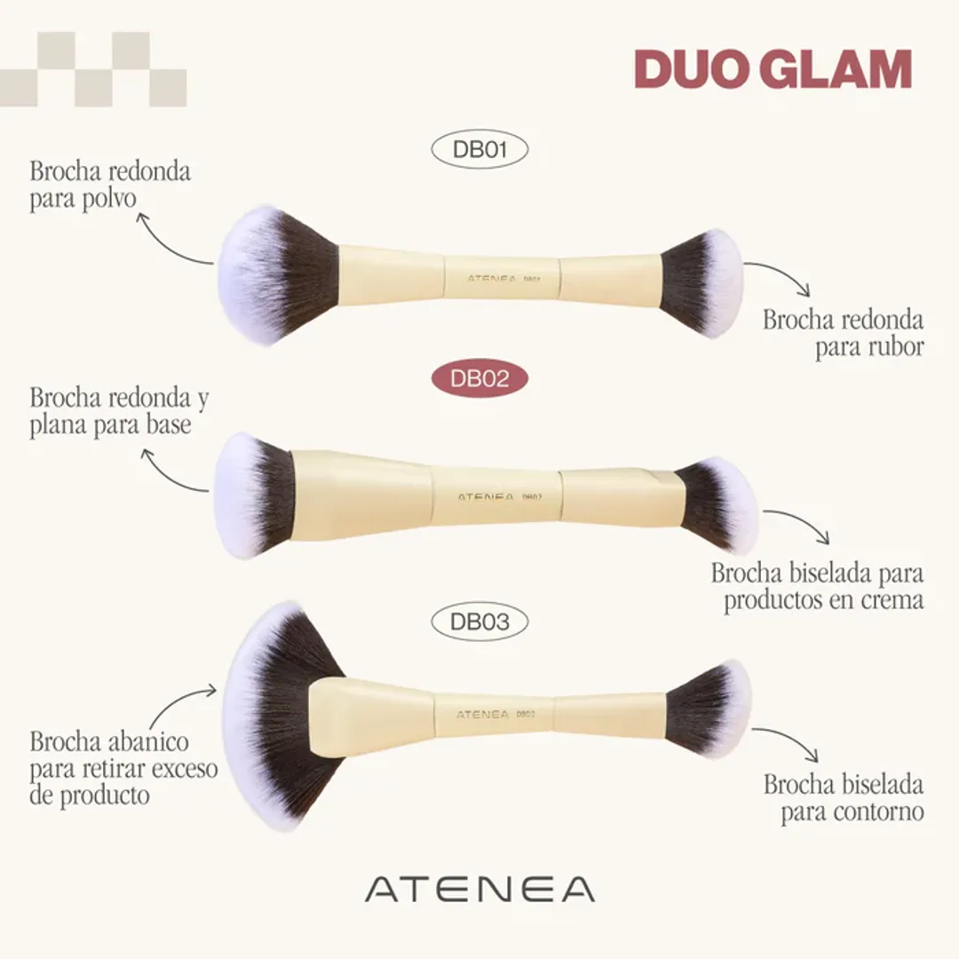 BROCHA DOBLE POLVO Y RUBOR ATENEA