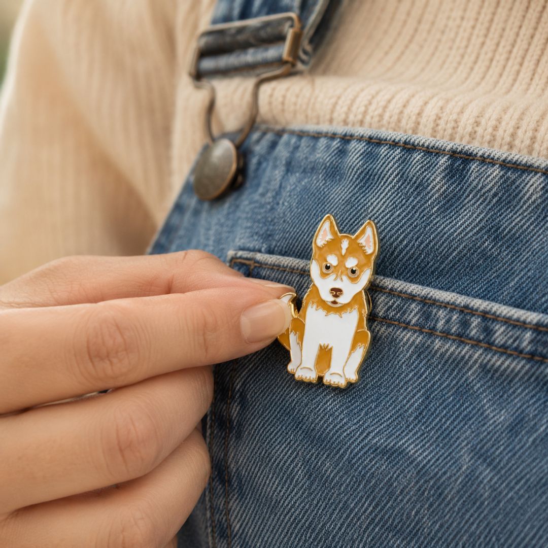 PIN HUSKY MARRÓN