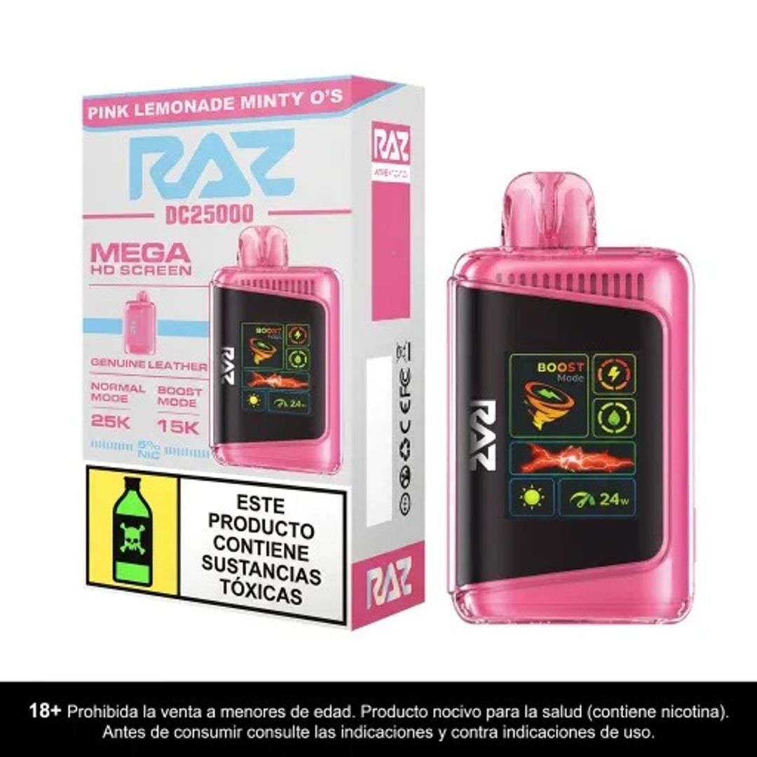 Raz Pink Lemonade Minty O's 25.000 Puffs