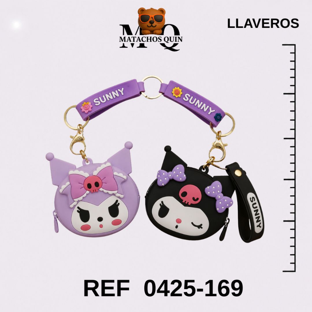 LLAVEROS TIPO MONEDERO DE KUROMI SURTIDA