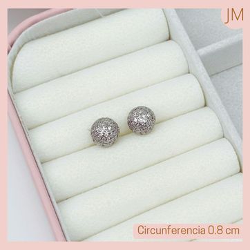 Aretes Topitos Balin Martillado Plateado - imagen 2