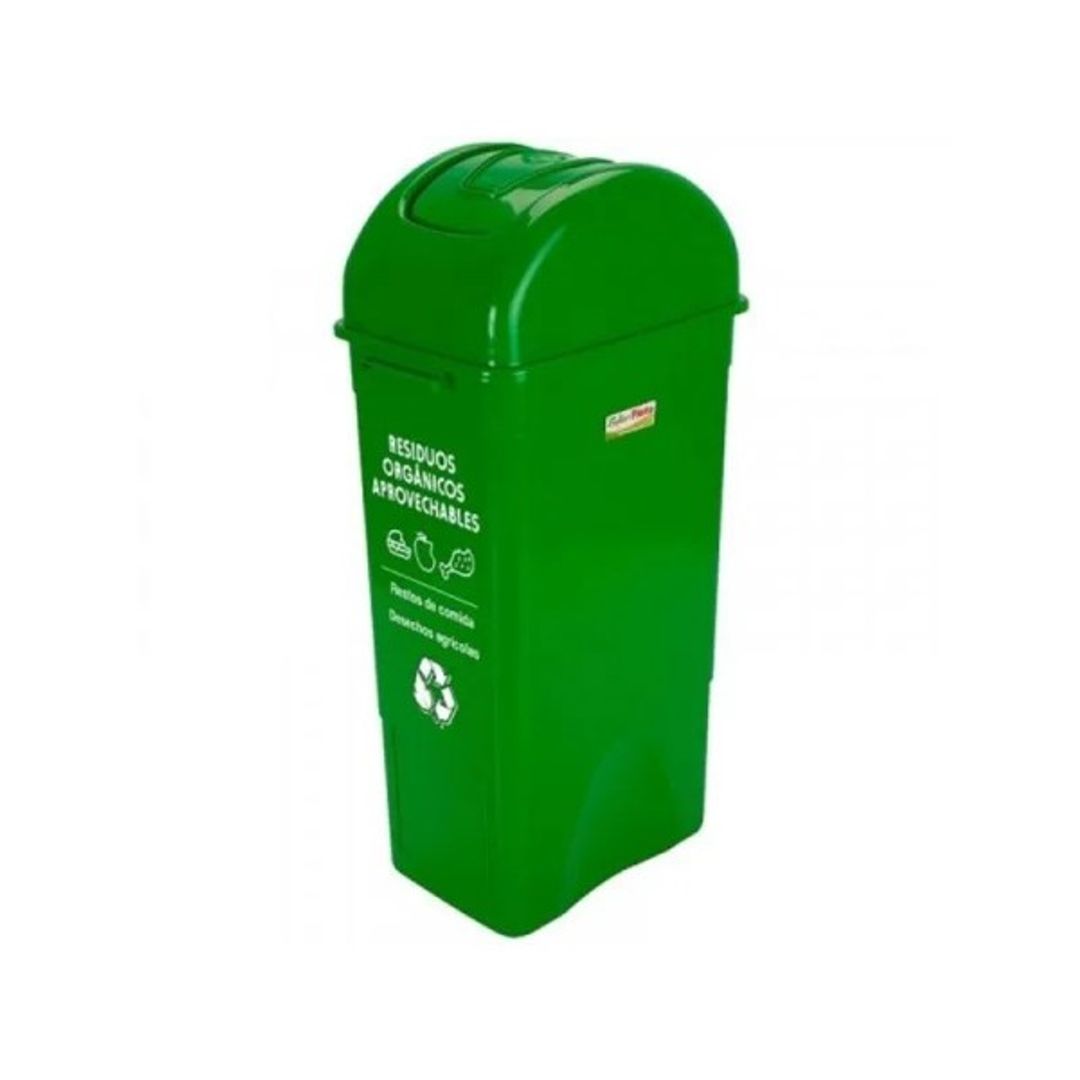 PAPELERA VAIVEN CUADRADA FULLER 55 LITROS VERDE 