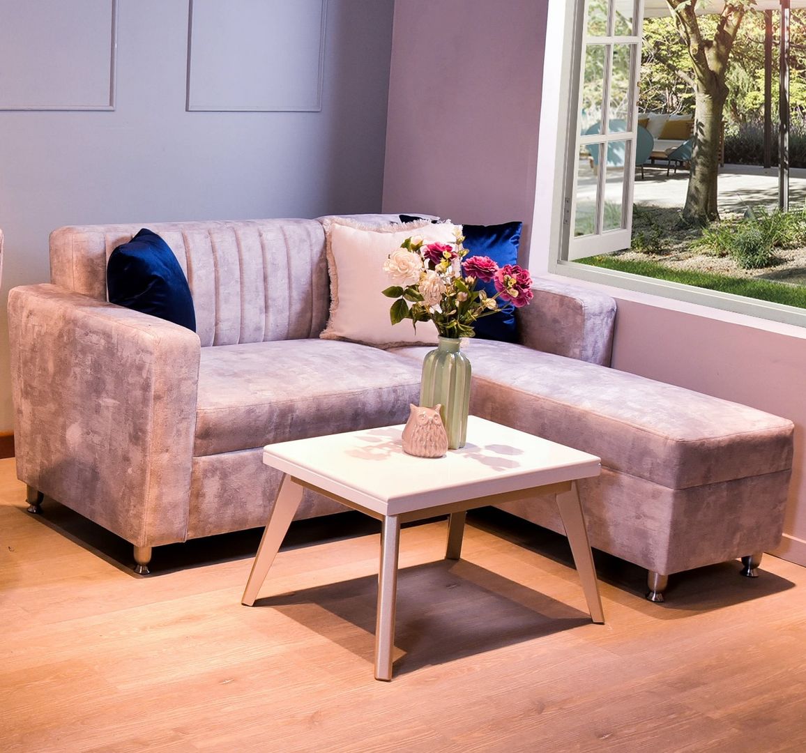 SALA ELE AQUA CENTRO CHAMPAÑA TAPIZ PLATA