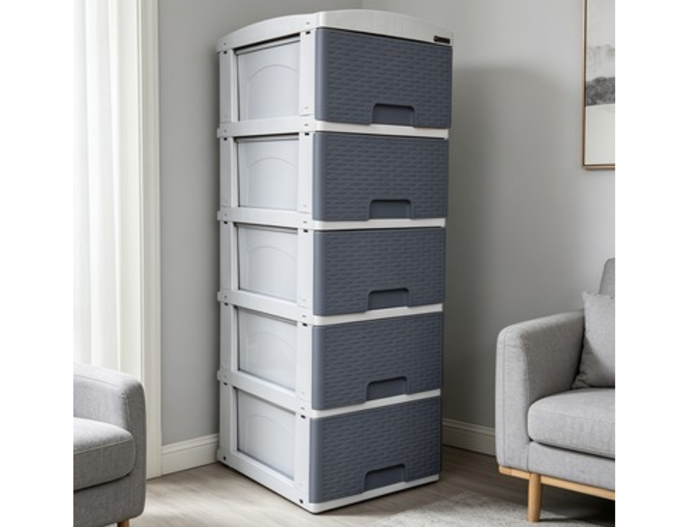 PRACTIMUEBLE GRD X 5 RATTAN GRIS-CLP