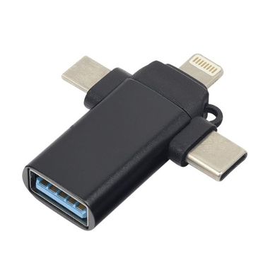Mini OTG 3 en 1 Tipo C, V8, Lightning - imagen 1