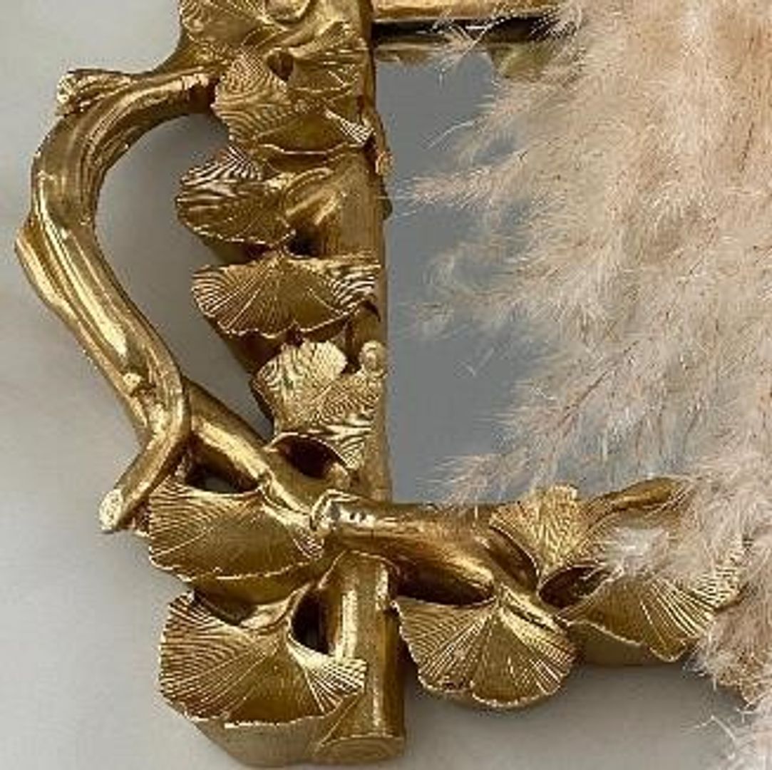 bandejas doradas en resina con espejo