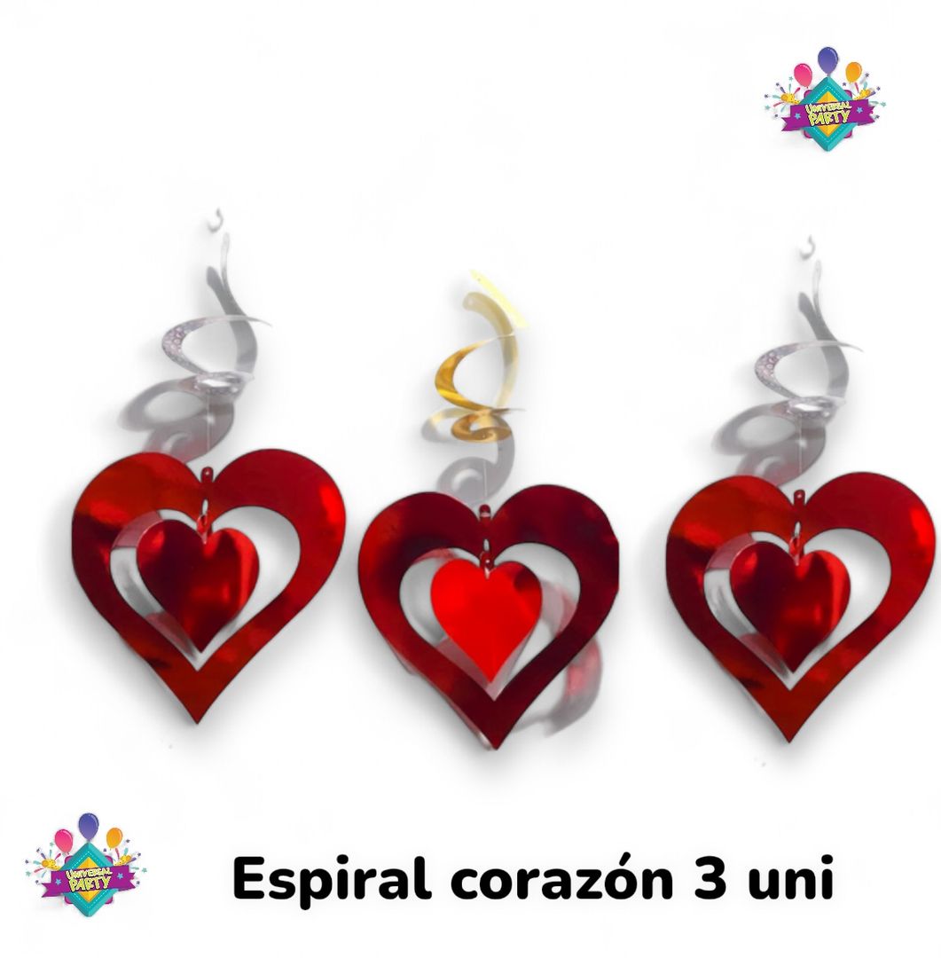 ESPIRAL CORAZÓN X 3 UNI