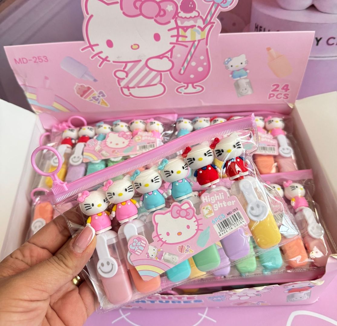Resaltadores x6 hello kitty 
