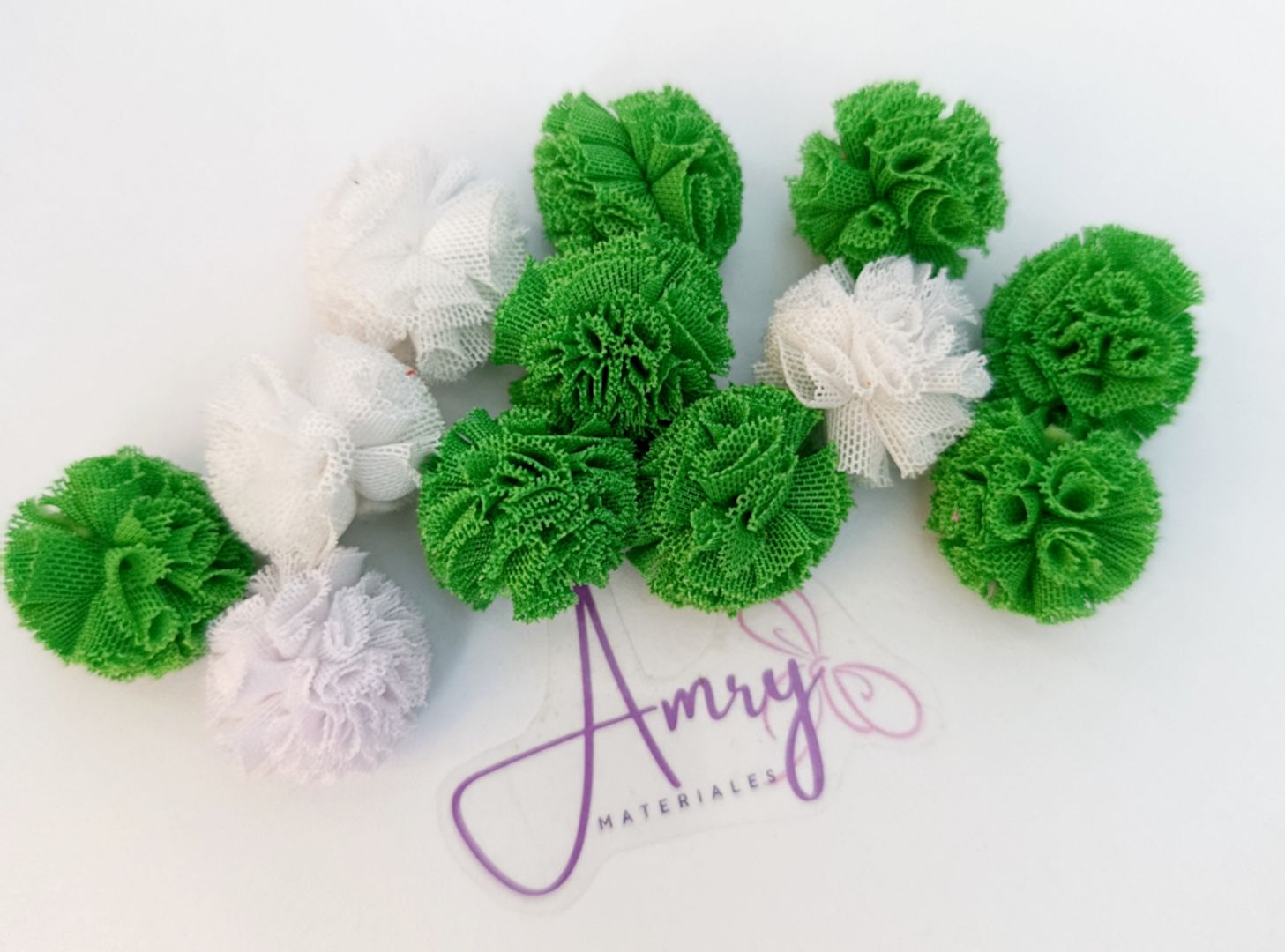 Kit 12 de 2.5cm Verde y Blanco