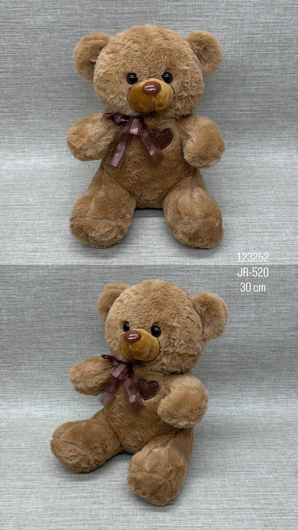 OSO CON BORDADO Y CINTA 30 CM
